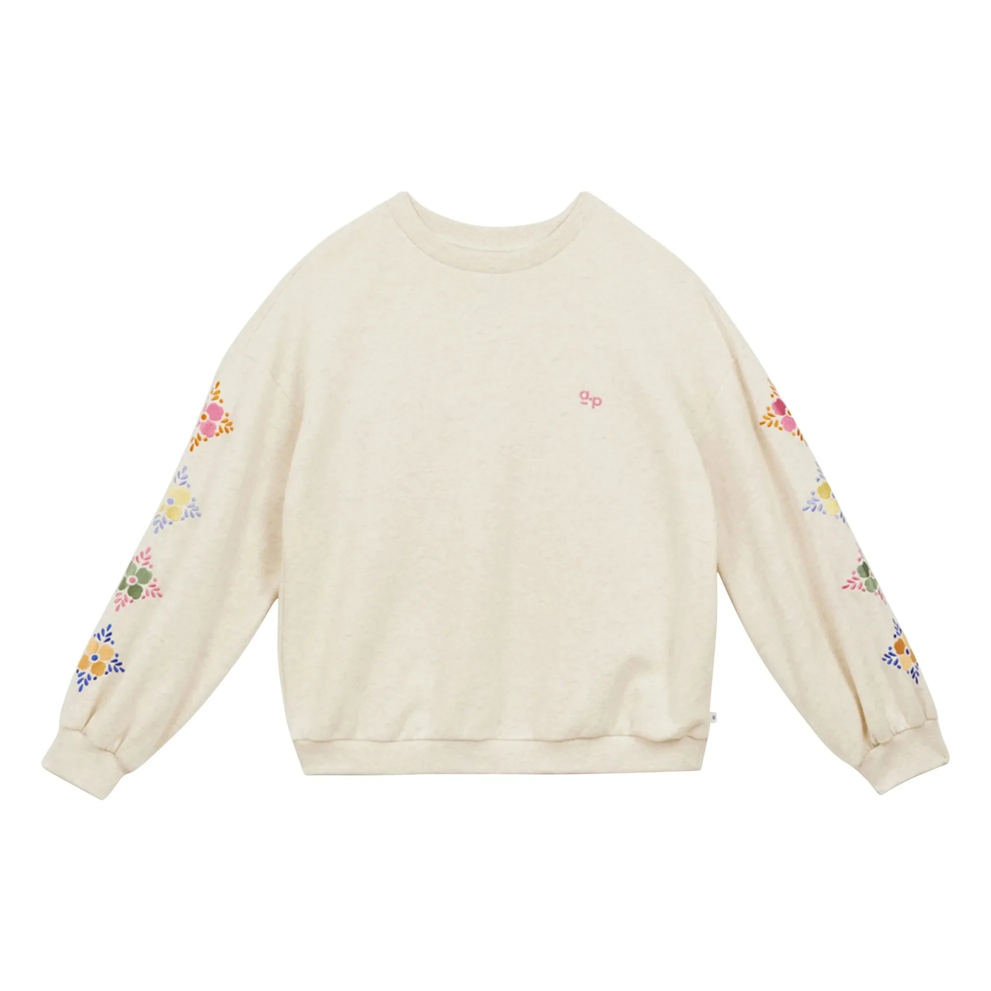 a.p - Nakışlı Organik Pamuklu Sweatshirt | Kum
