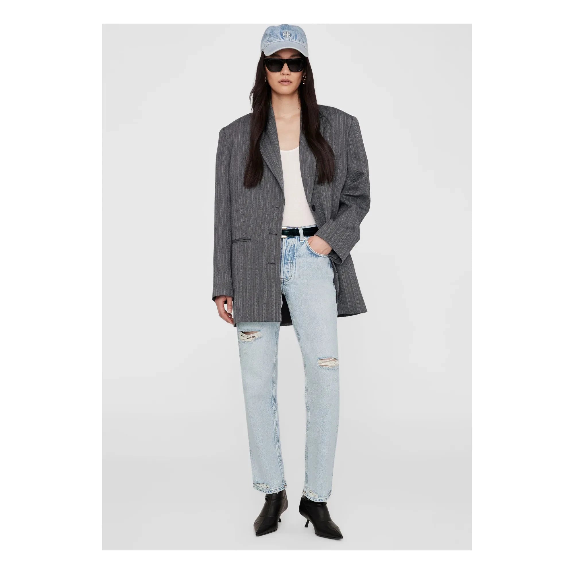 Anine Bing - Jeremy AB Recycled Fiber Hat | Bleached Denim