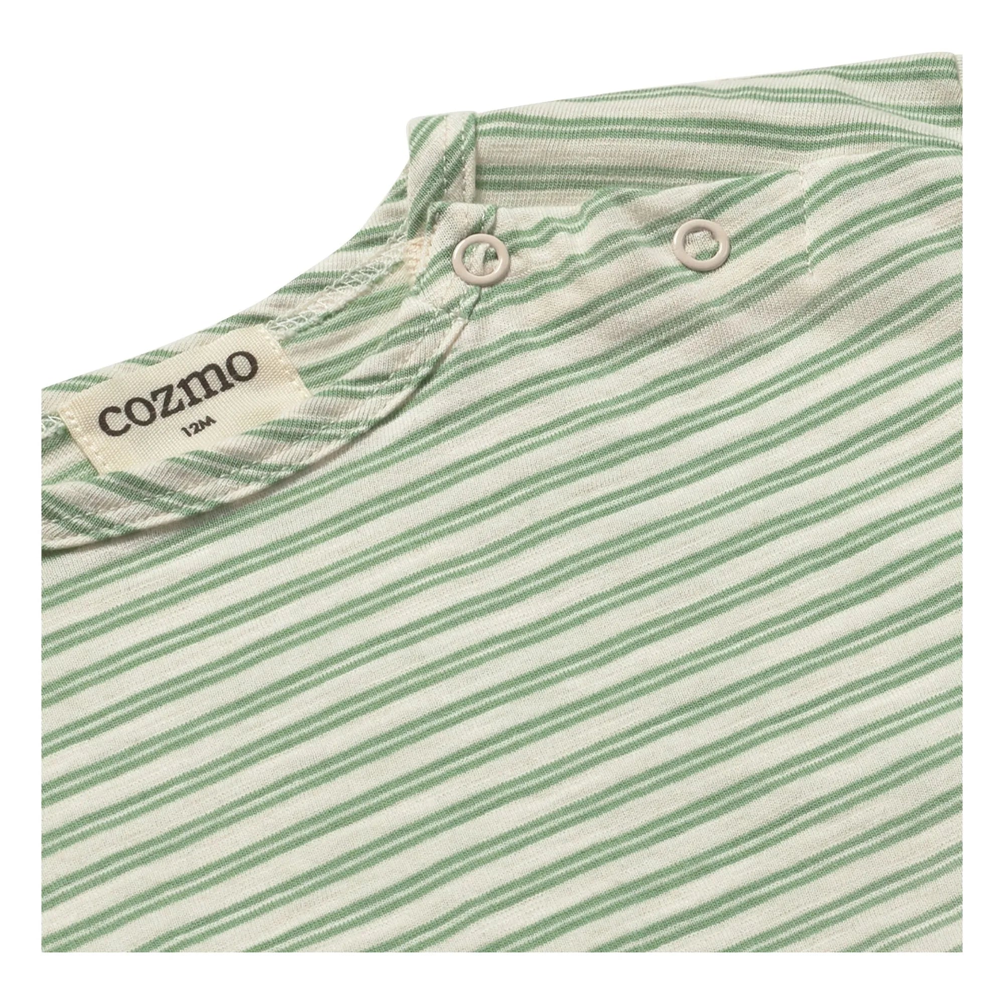 Cozmo - Çizgili Bebek Tişörtü | Meadow Green