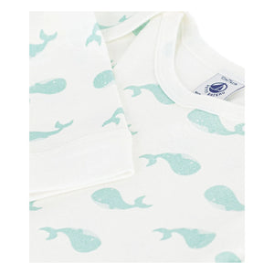 Petit Bateau - Whale Sleep Well Schlafanzug | Ecru