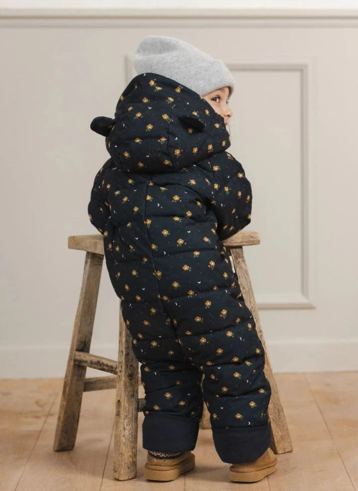 Töastie - Wasserfester, blumenbedruckter Cloud-Jacke | Dunkelblau