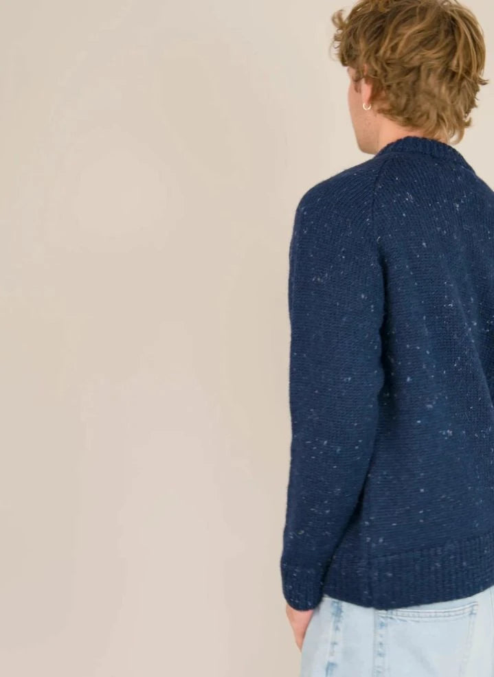 Origin Knitwear - Raglan Kalın Yün Kazak | Koyu Mavi