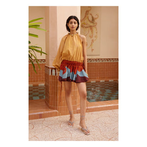 Alémais - Vestido de seda del desierto | Mostaza