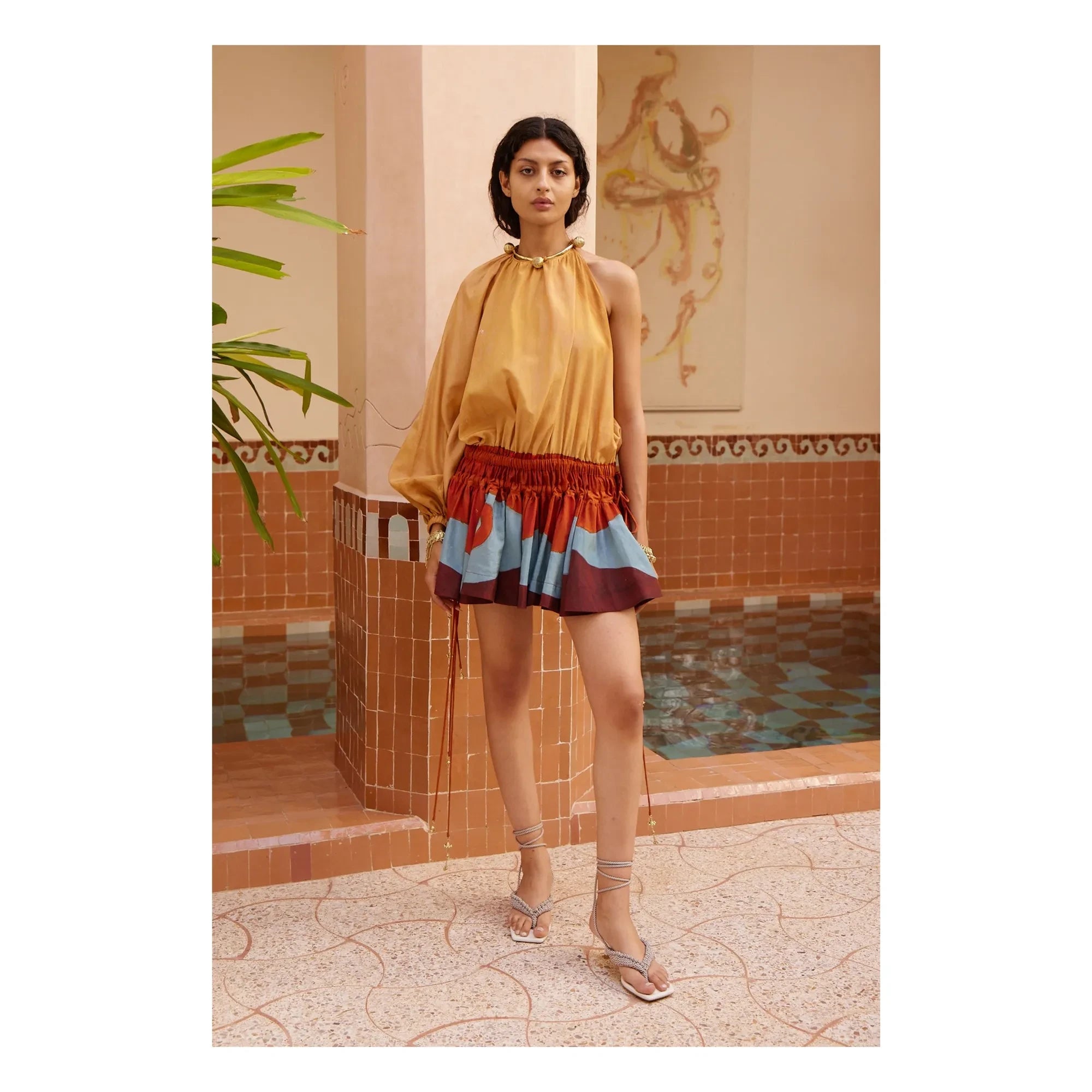 Alémais - Vestido de seda del desierto | Mostaza