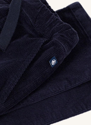 Petit Bateau - Kadife organik pamuk düz paça pantolon | Lacivert