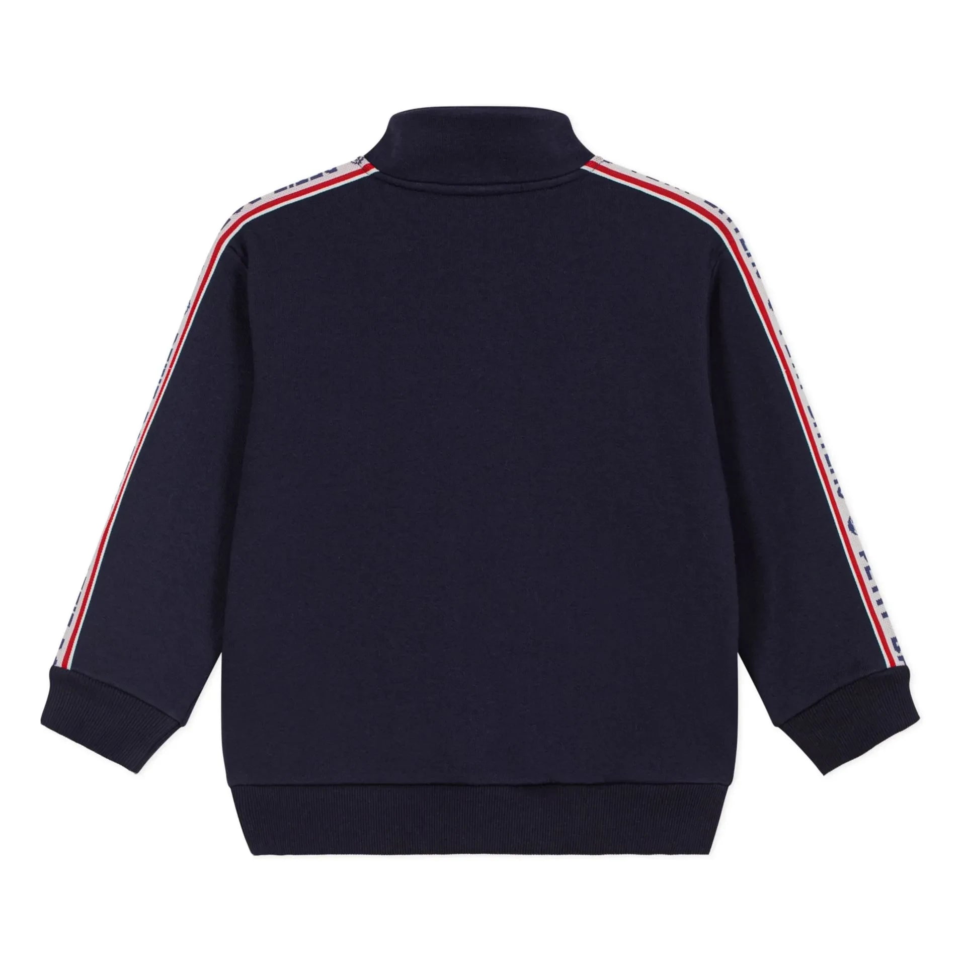 Petit Bateau - Sudadera con cremallera y rayas de contraste | Azul noche
