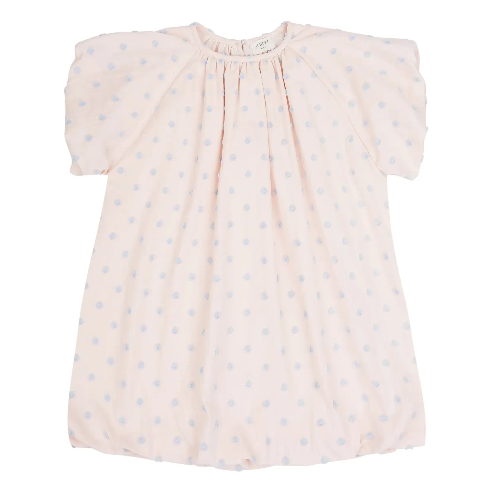 Jenest - Bella Pois Coton Bio balon elbise | Açık Pembe
