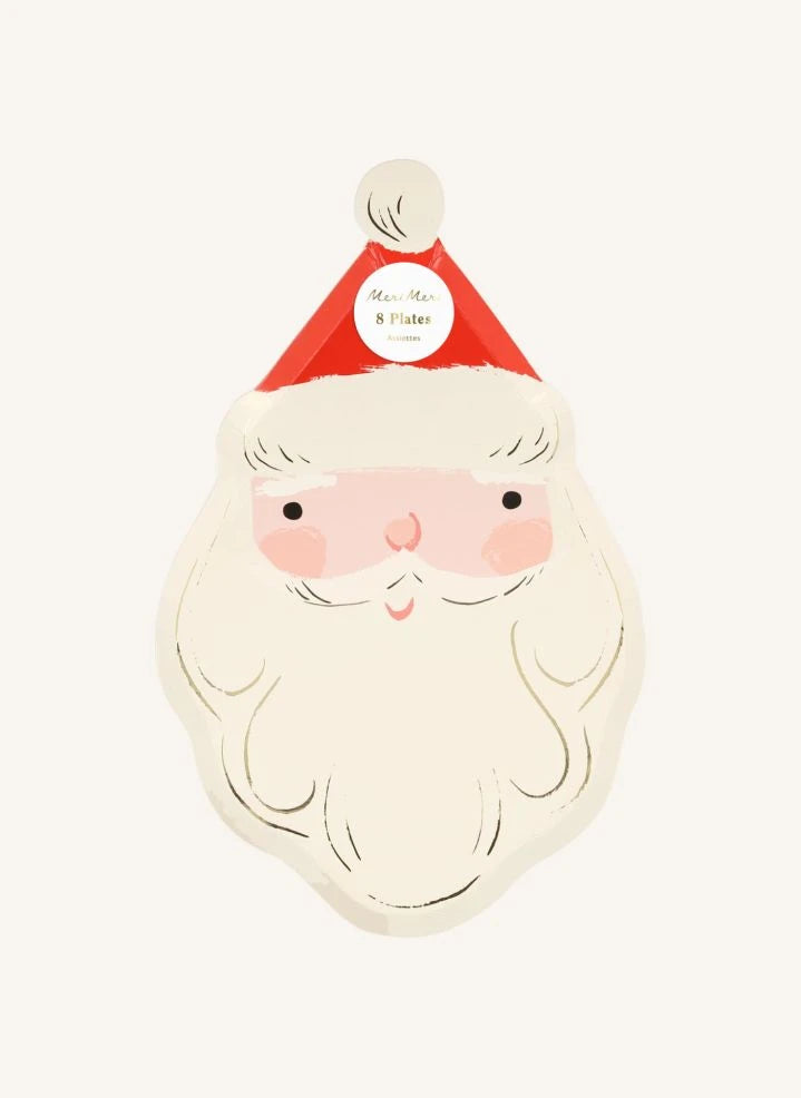 Meri Meri - Noel Baba kesimli tabaklar - 8'li set