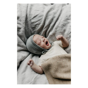 Manta Hvid - Bibi Pointelle de Lana Merino | Beige