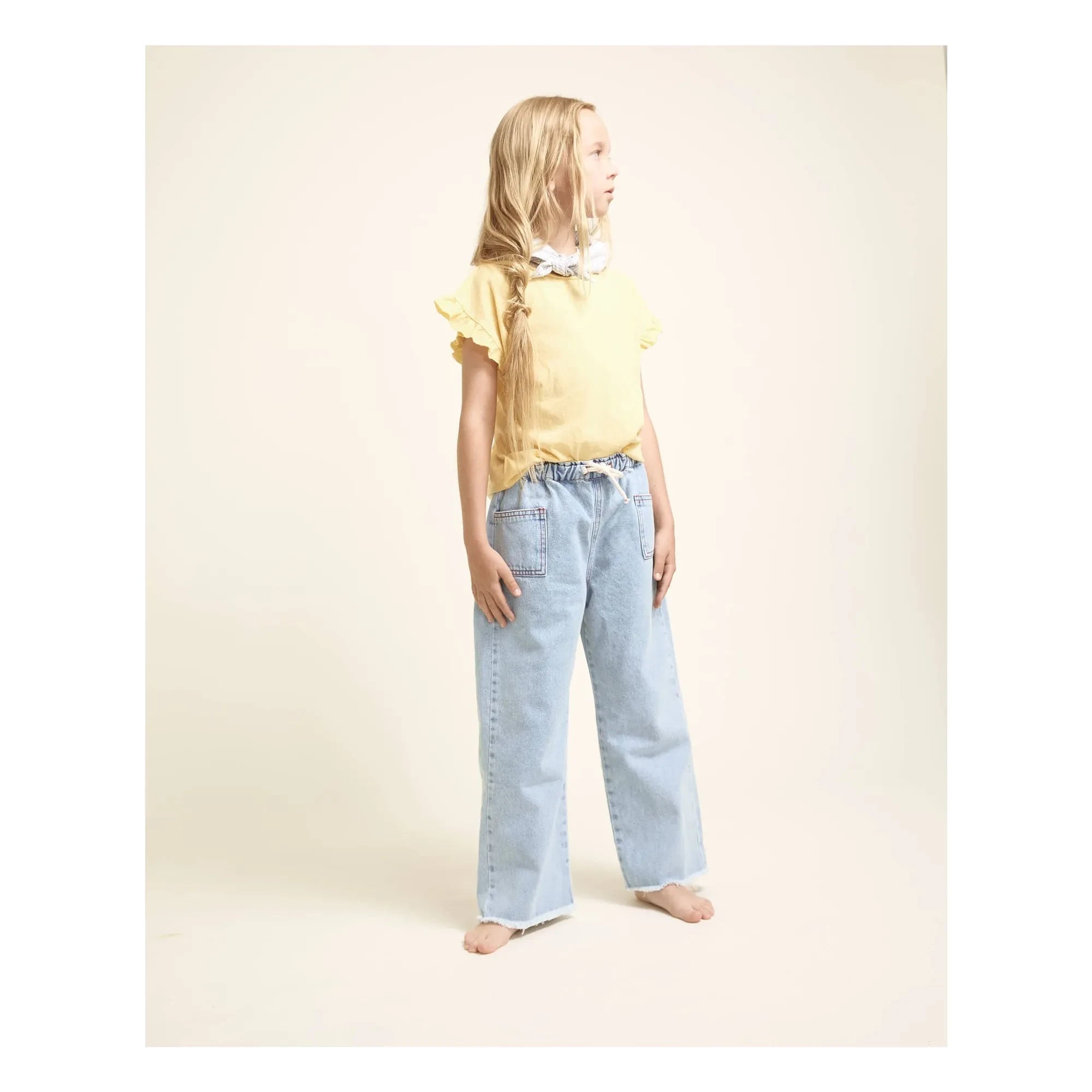 Búho - Painted on the Left, Worn Jeans | Light Blue