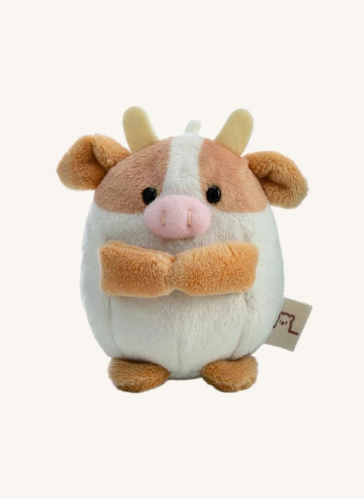 Nici - Moono İnek Peluş Oyuncak, Süt Kartonu Kostümüyle | Bej