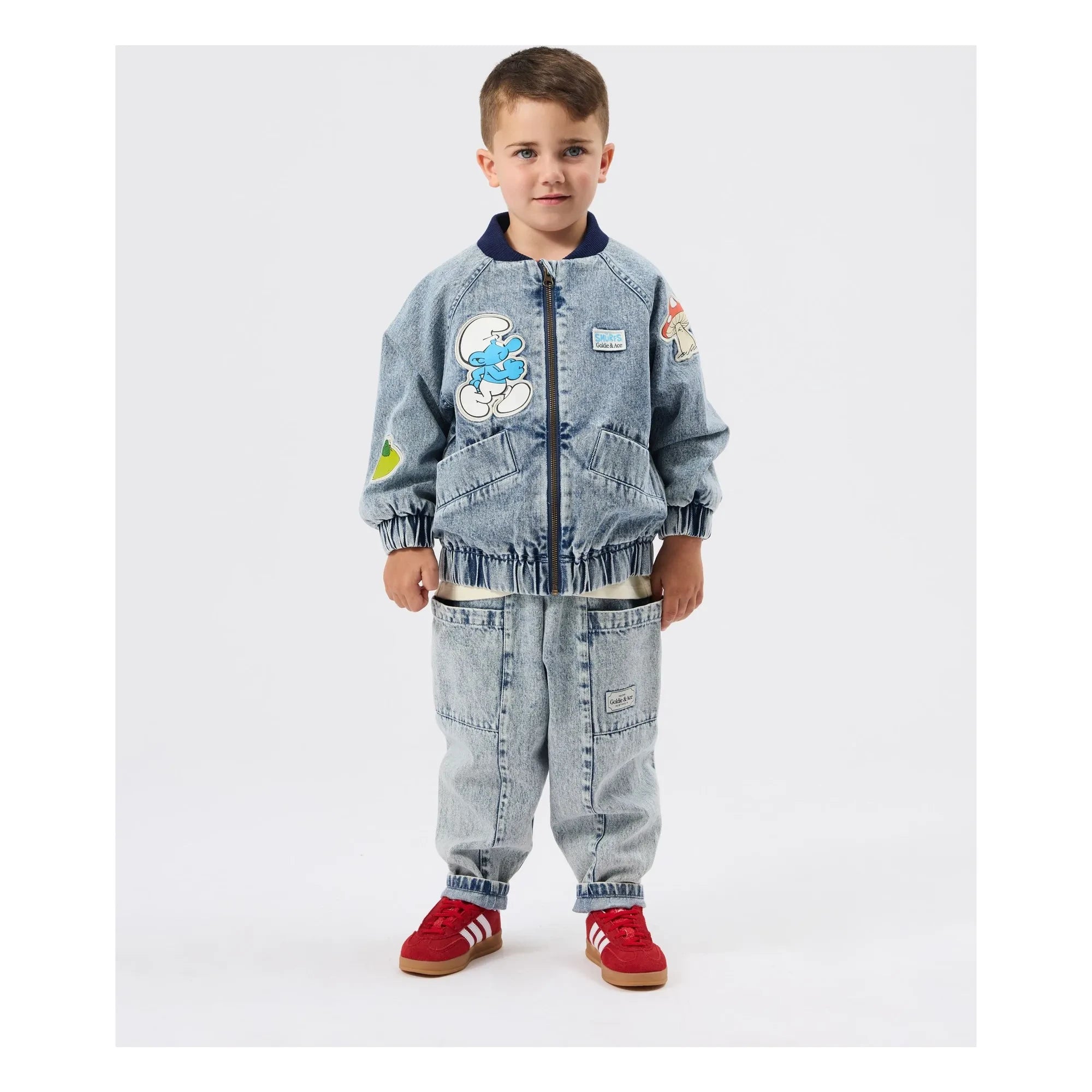 Goldie + Ace - Denim Jacket - Goldie + Ace x Schtroumpfs | Blue