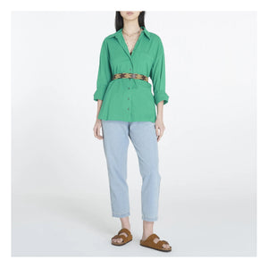 Xirena - Camisa de popelín de algodón Sydney | Verde