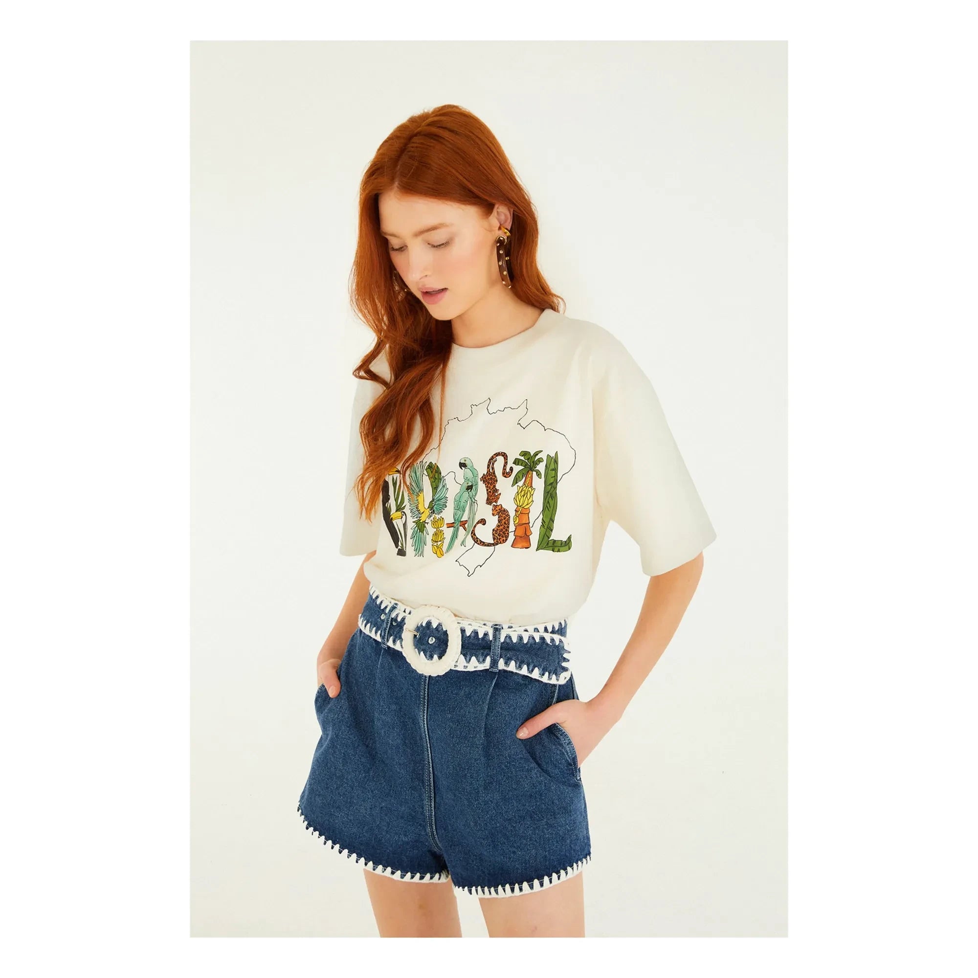Farm Rio - Brasil Camiseta | Crudo