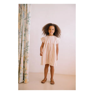 Studio Bohème - Striped Cousin Dress Organic Cotton Gauze | Pink
