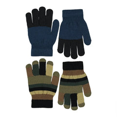 Molo - 2er-Pack Kei gestreifte Handschuhe | Dunkelblau