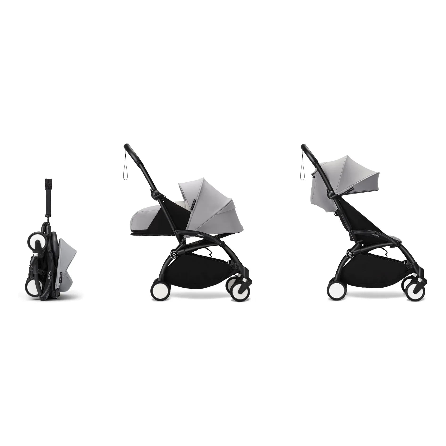Stokke® - YOYO³ tam bebek arabası 0+ ve 6+ Siyah çerçeve | Taş