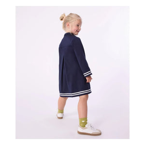 Petit Bateau - Vestido con cuello de encaje | Azul marino