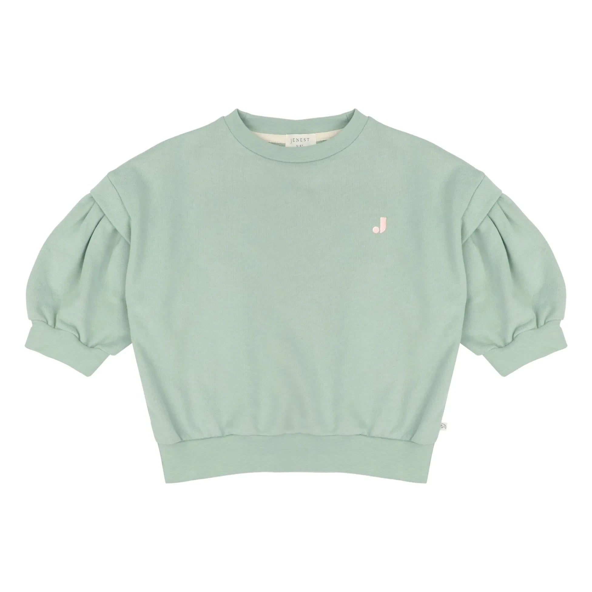 Jenest - Sudadera de algodón orgánico Balloon Etoile | Verde almendra