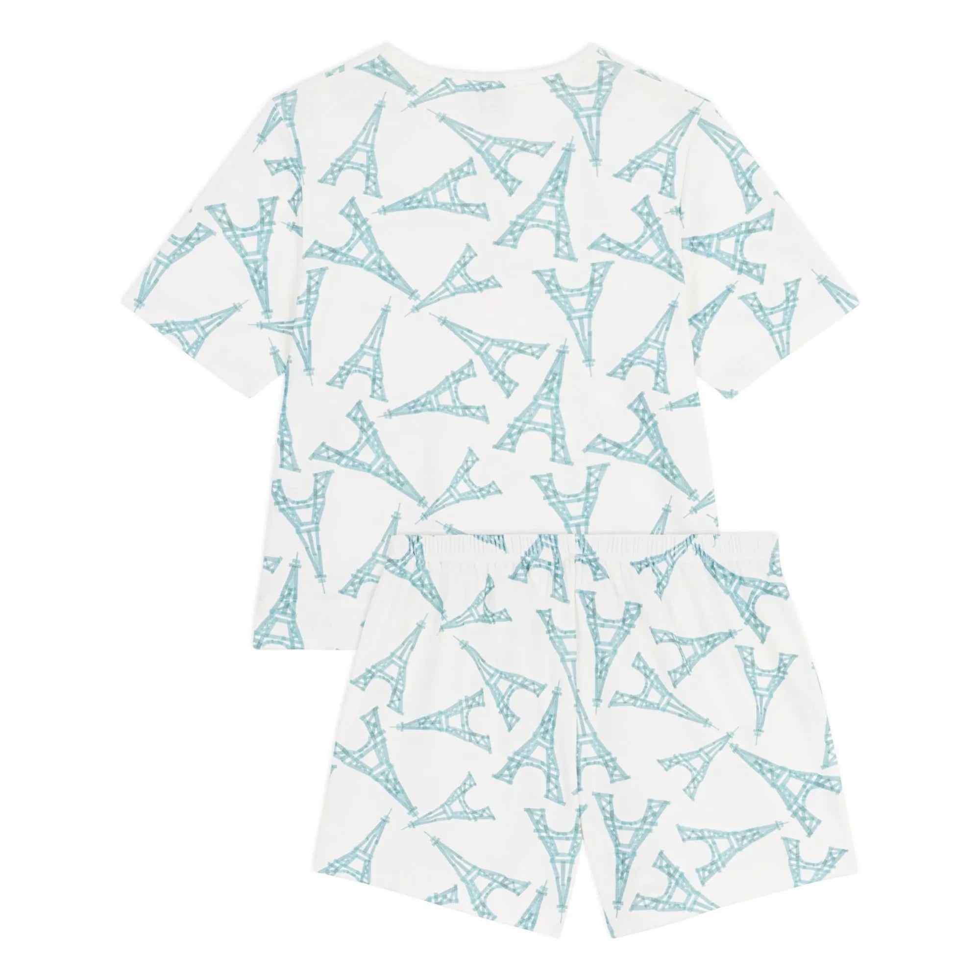 Petit Bateau - Pyjama Şort Eiffel Tower | Beyaz