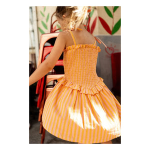 Louis Louise - Striped Eden Drawstring Dress | Orange