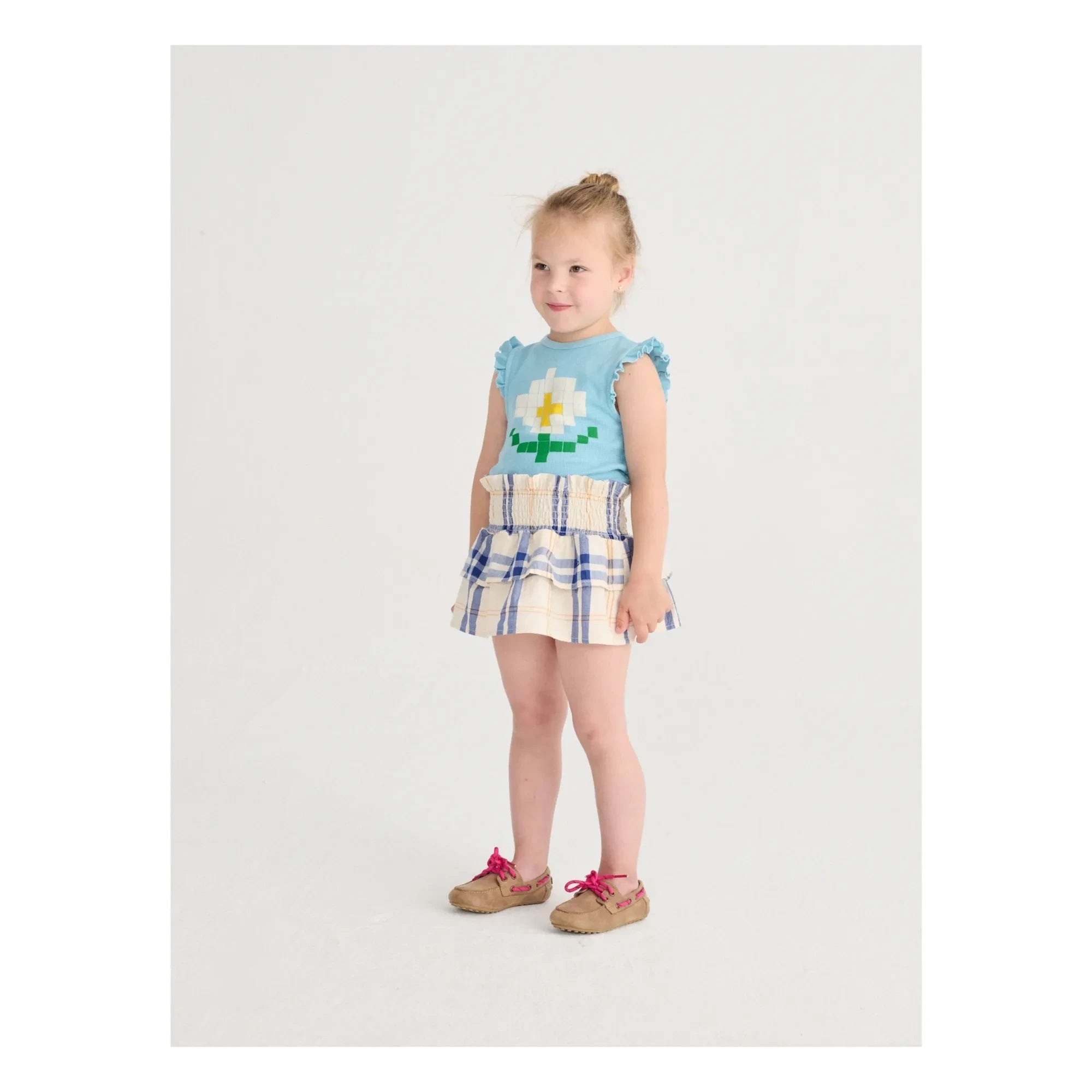 Bobo Choses - Marguerite organic cotton ruffle tank top | Light blue