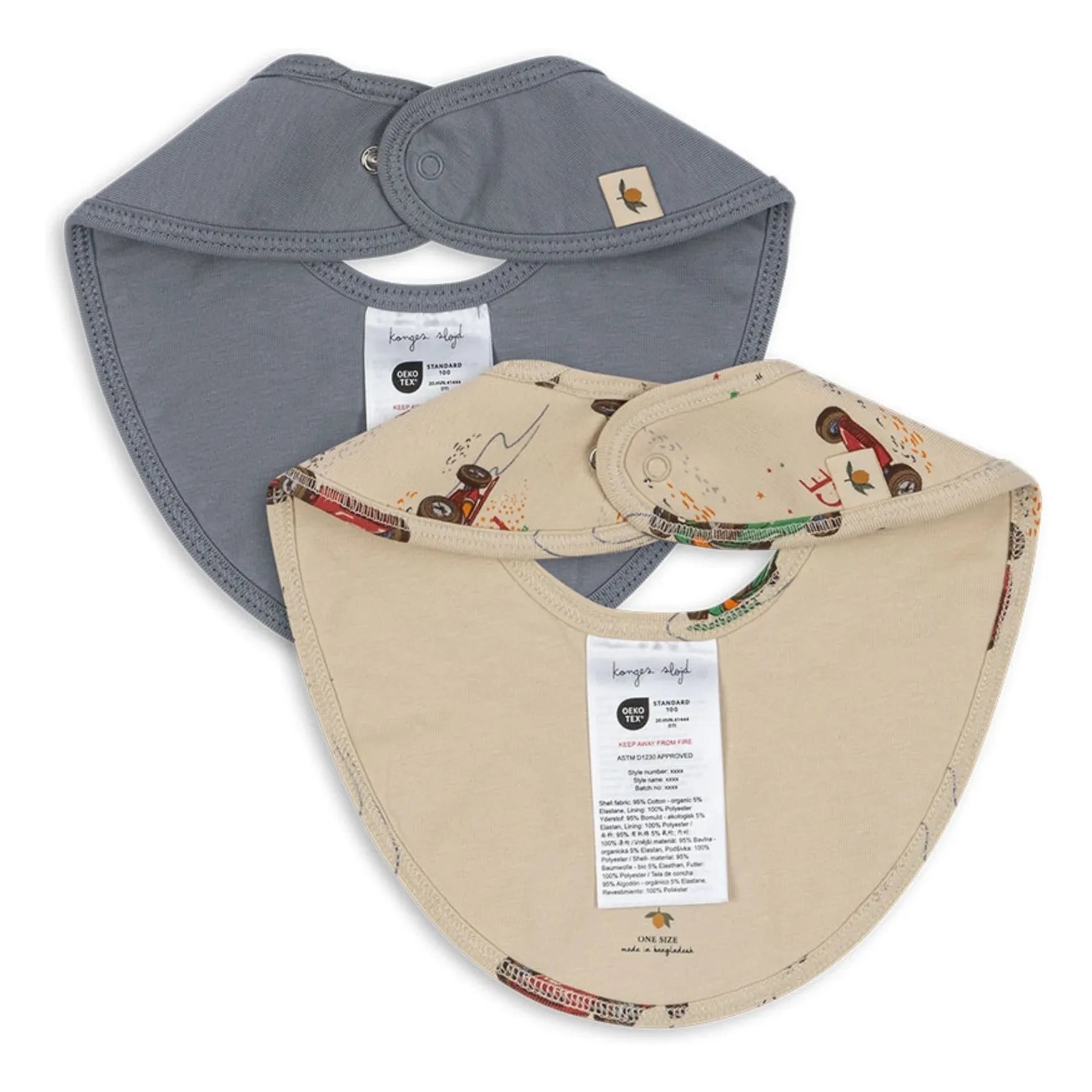 Konges Sløjd - Grand Prix Halstuch Lätzchen - 2er Set | Blau