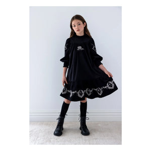 petite Amalie - Vestido bordado | Negro