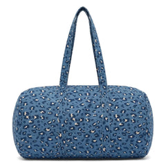 Louis Louise - Denim-Tasche mit Leopardenmuster und Bommel | Hellblau