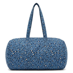 Louis Louise - Denim-Tasche mit Leopardenmuster und Bommel | Hellblau