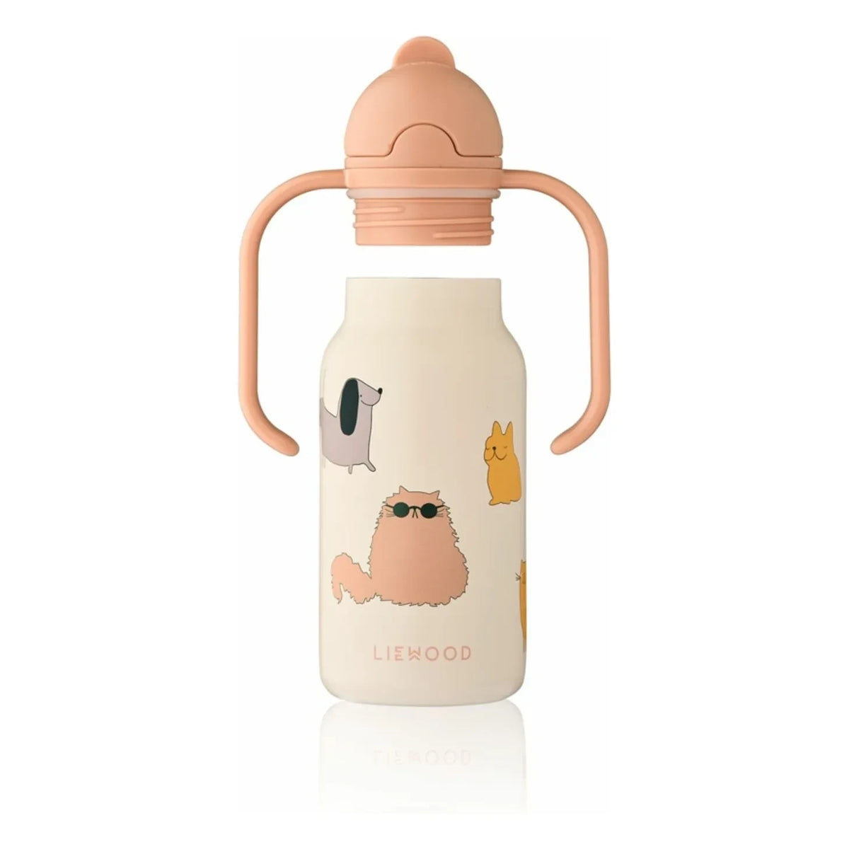 Liewood - زجاجة ماء من الفولاذ المقاوم للصدأ Kimmie - 250 ml | Cats and Dogs/Sandy
