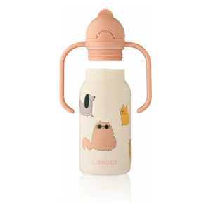Liewood - زجاجة ماء من الفولاذ المقاوم للصدأ Kimmie - 250 ml | Cats and Dogs/Sandy