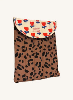Mini Kyomo - Leopar Desenli Laptop Kılıfı - Mini Kyomo x Taxi Brousse | Kahverengi