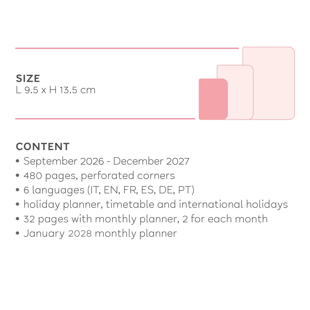 Legami - 16-Monats Kleine Tageskalender für 2026/2027 - Sonnenaufgangsliebhaber