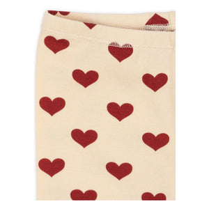 Konges Sløjd - Pantalones Cortos Básicos de Ciclista de Algodón Orgánico con Corazones | Beige
