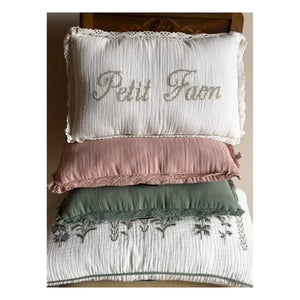 Editions Aimable - Petit Faon Camille Kissen | Elfenbein Mullstoff