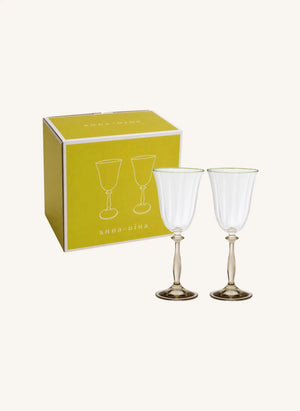 Anna + Nina - Lily Optik Weingläser - 2er-Set | Gold