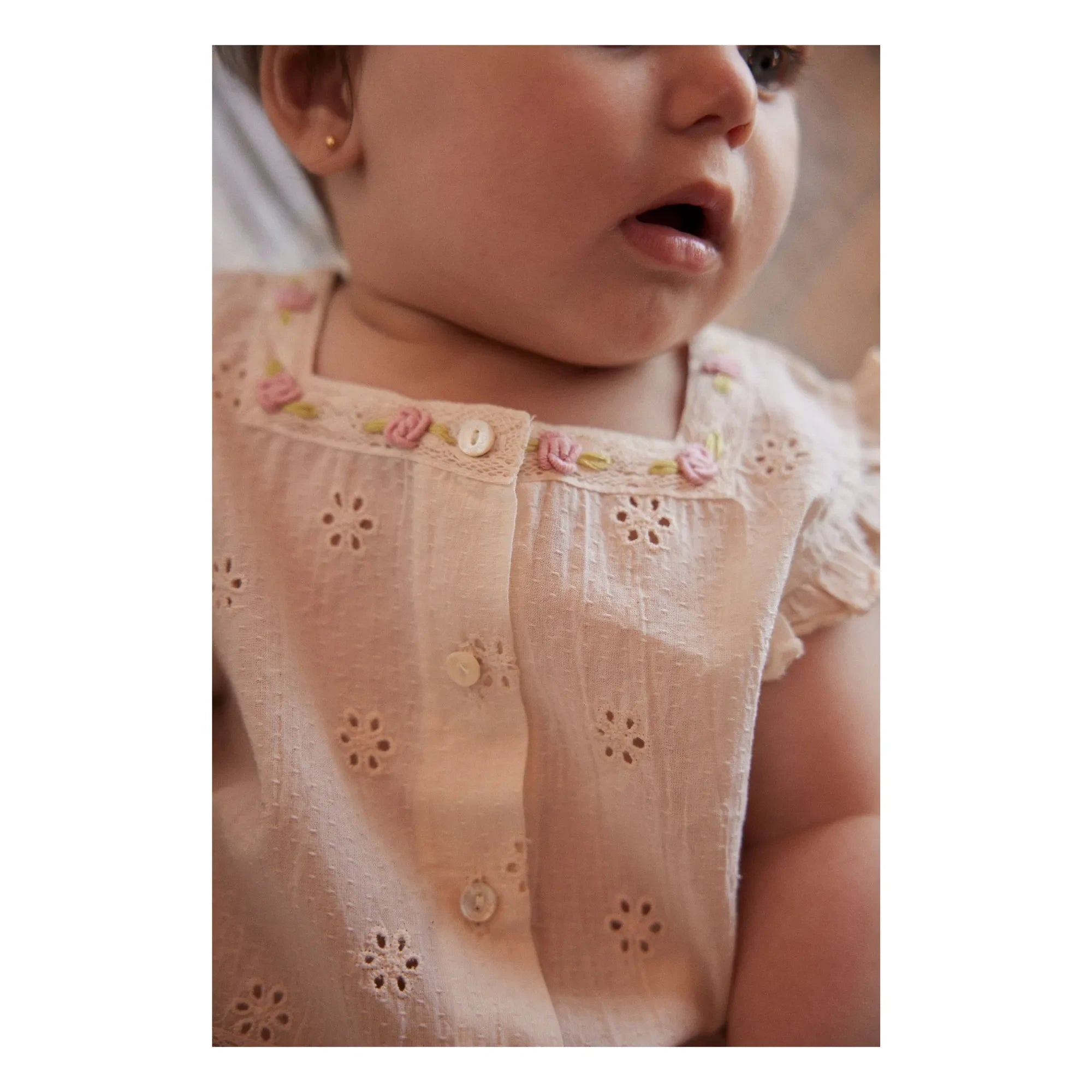 Bebe Organic - Luna Fırfırlı Üst ve Bloomers Takımı | Ekru