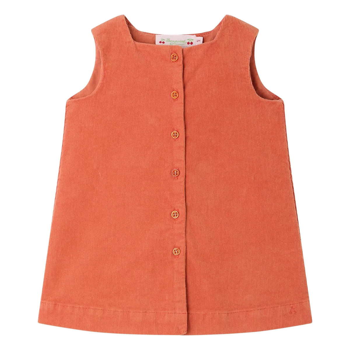 Bonpoint - Vestido de terciopelo de algodón orgánico Jacquine | Albaricoque