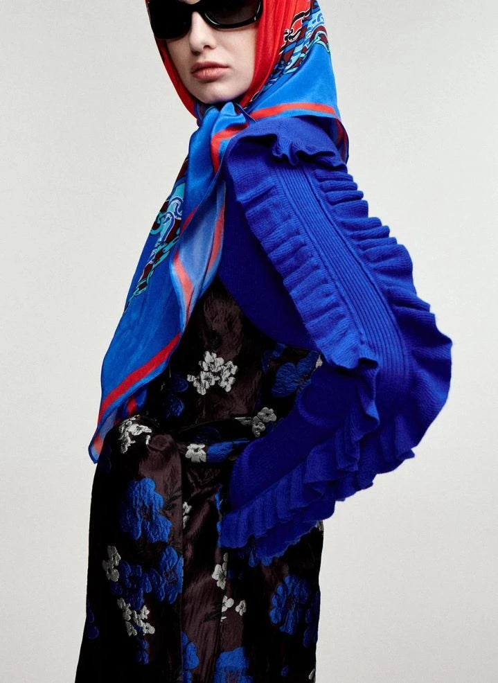 Essentiel Antwerp - Kitty Fırfırlı Kazak | Indigo