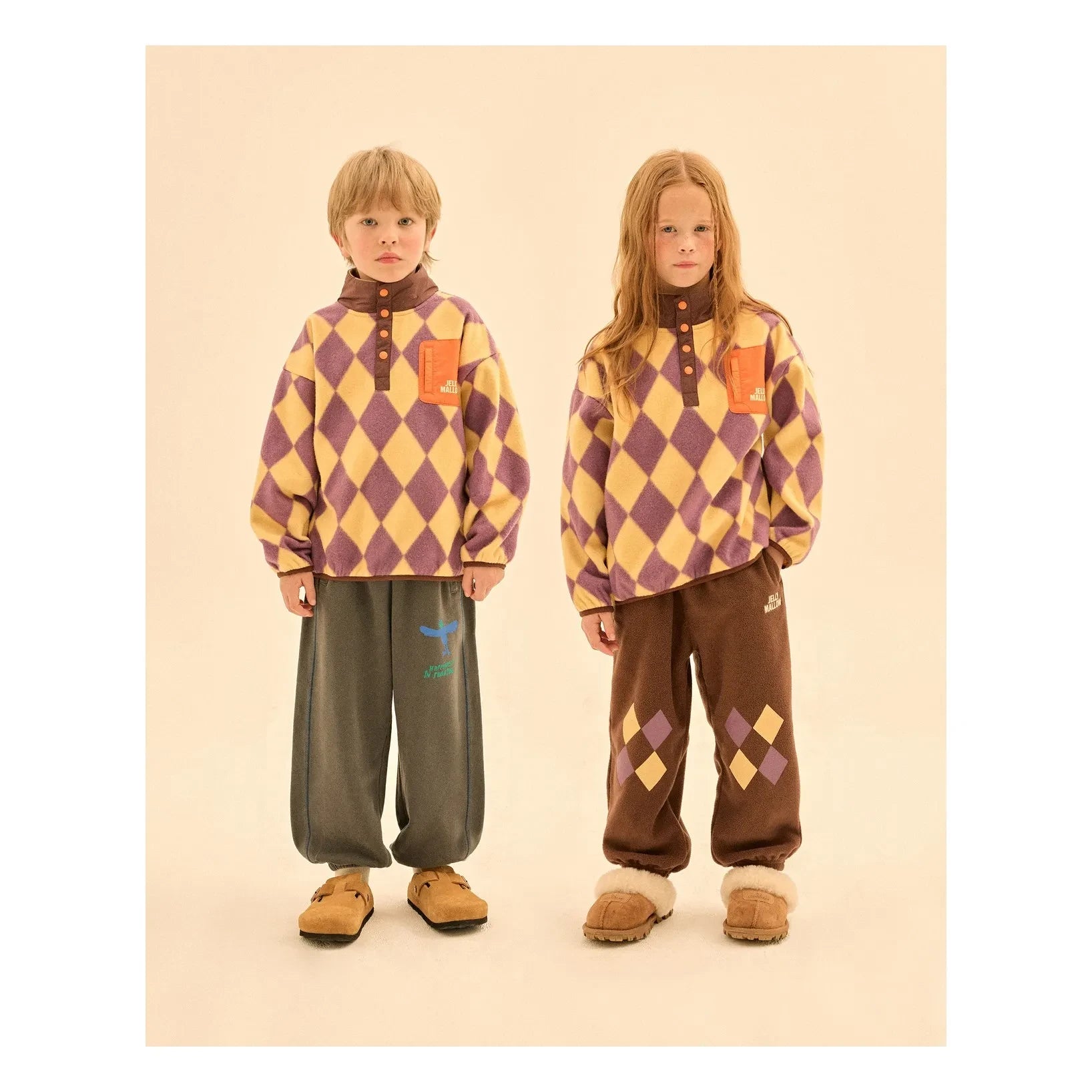 Jelly Mallow - Elmas Desenli Sweatshirt | Sarı