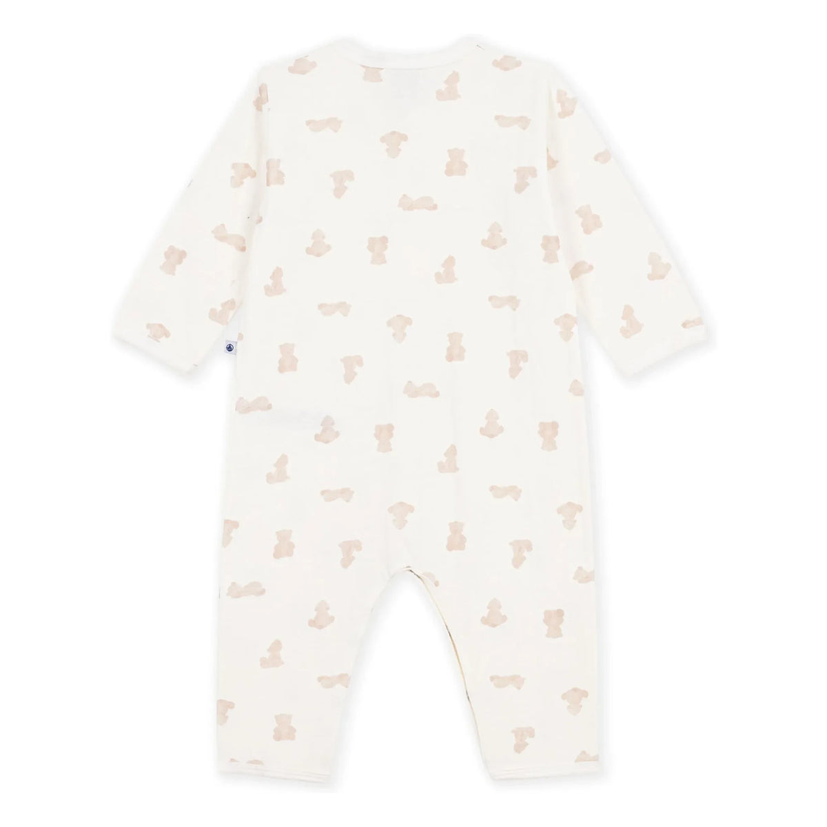 Petit Bateau - Pijama de oso de peluche Tubic de algodón orgánico Sleep Well | Blanco