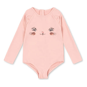 Konges Sløjd - Bañador de manga larga Kitty de fibras recicladas | Rosa