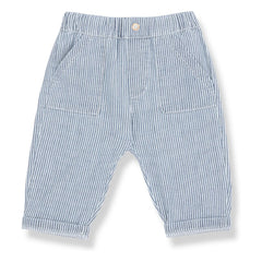 1+ in the family - Sineu Striped Organic Cotton Pants | Light Blue