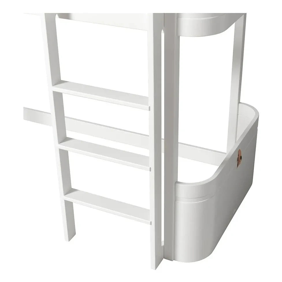 Oliver Furniture - Orta Yükseklikta Ahşap Mini+ Karyola 68x162cm | Beyaz