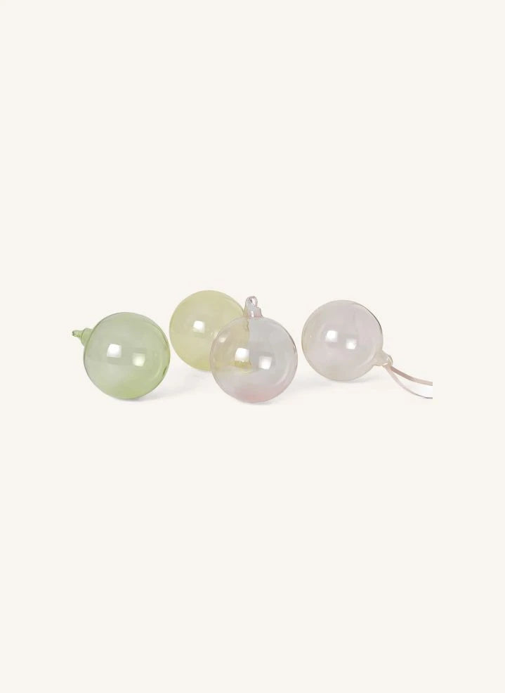 Ferm Living - Pastel Cam Yılbaşı Süsleri - 4'lü Set