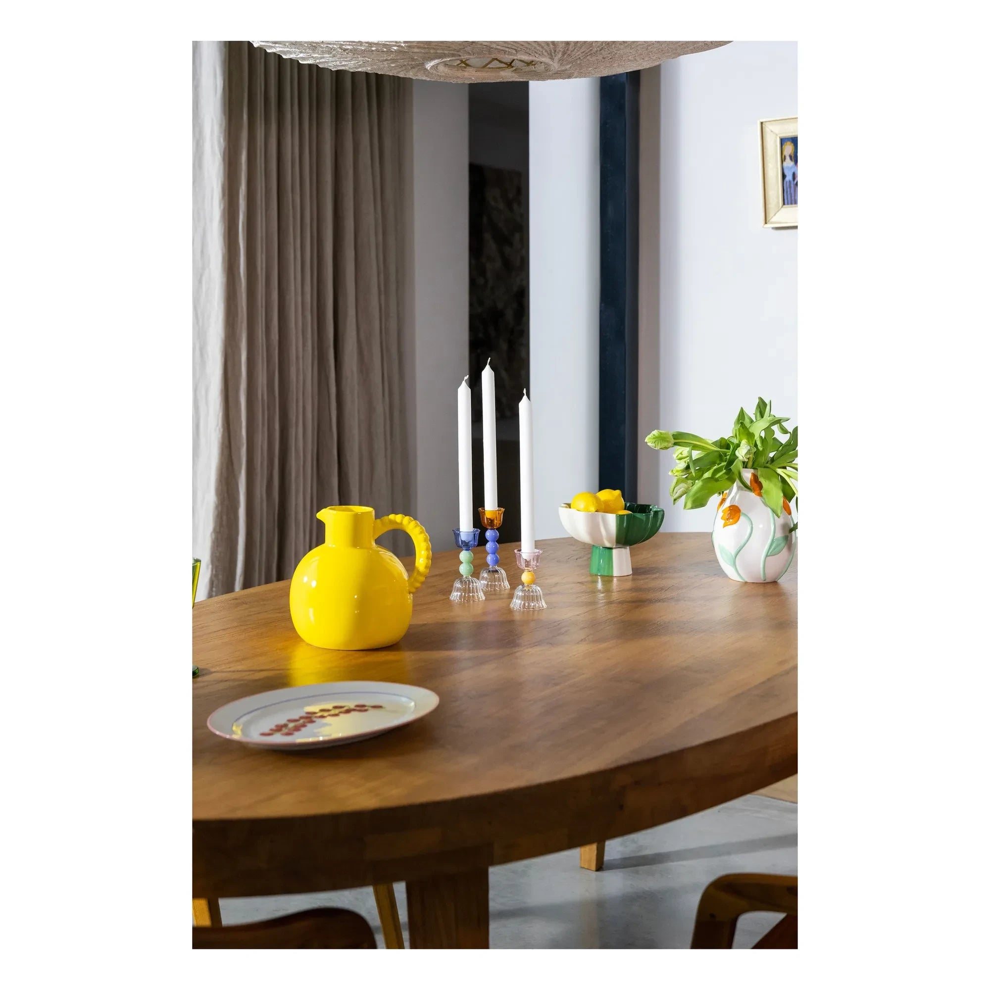 &Klevering - İnci şamdan | Pembe