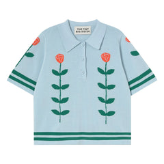 The Tiny Big Sister - Polo Chloé Roses Baumwolle | Blau