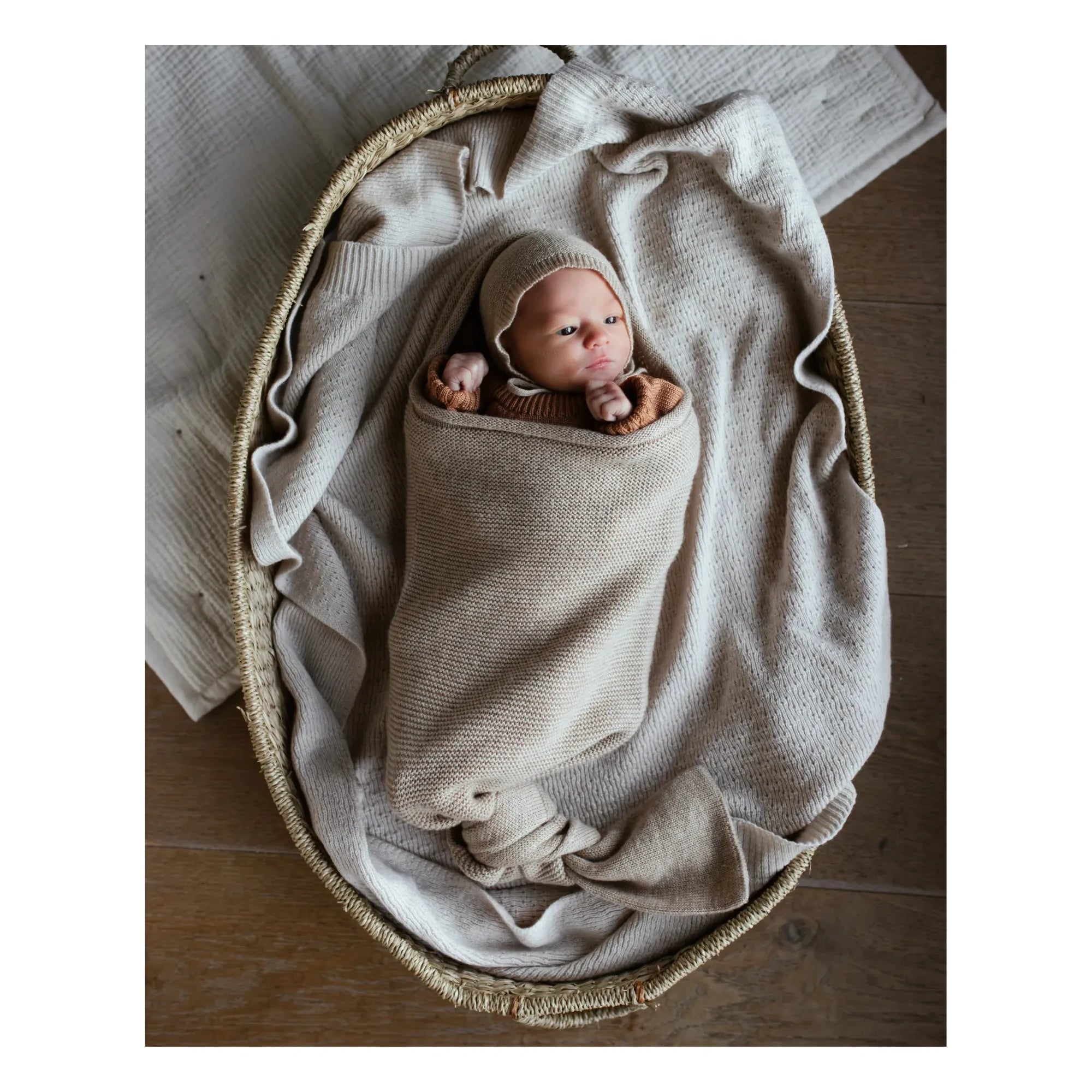 Hvid - Knotted Merino Wool Baby Sleeping Bag | Beige