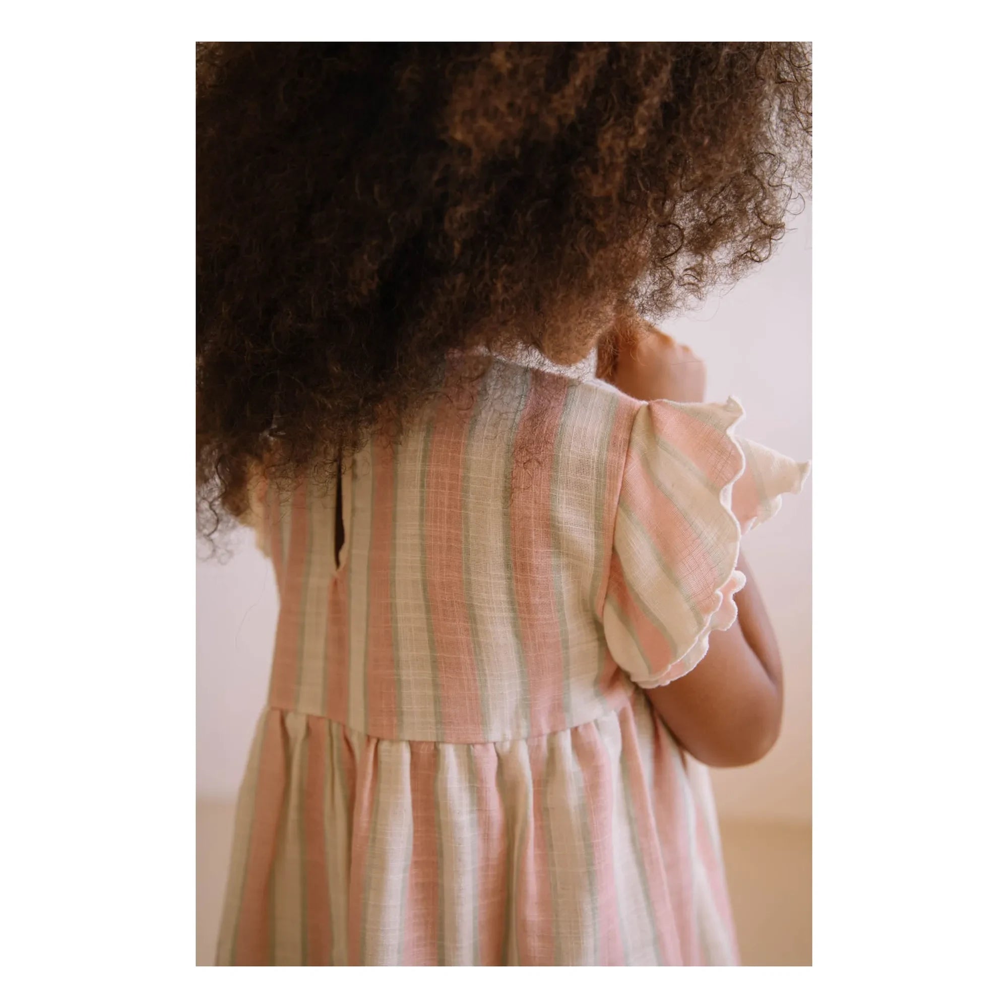 Studio Bohème - Striped Cousin Dress Organic Cotton Gauze | Pink